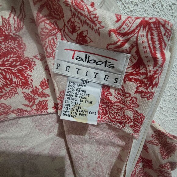 Talbots Petites Red Floral Sleeveless Dress Size 10P - Picture 2 of 5
